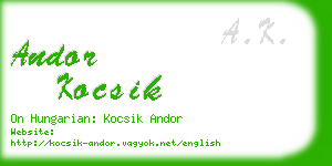 andor kocsik business card